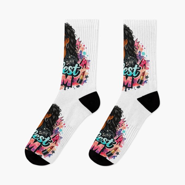 Item preview, Copy of Coolest Mom Ever Graffiti Art Fashion long Black hair black skin Afroamerican funky Mother designed and sold by VISO-art.