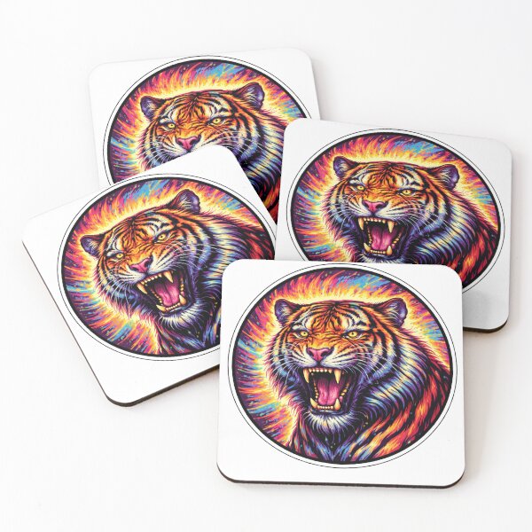 Item preview, Colorful Neon Bengal Tiger Sticker designed and sold by MiteiArt.