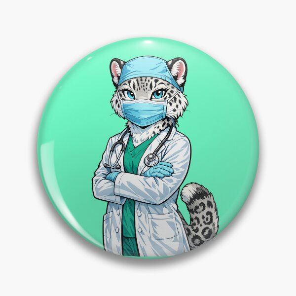 Item preview, Female Snow Leopard Doctor designed and sold by EverydayAnimals.