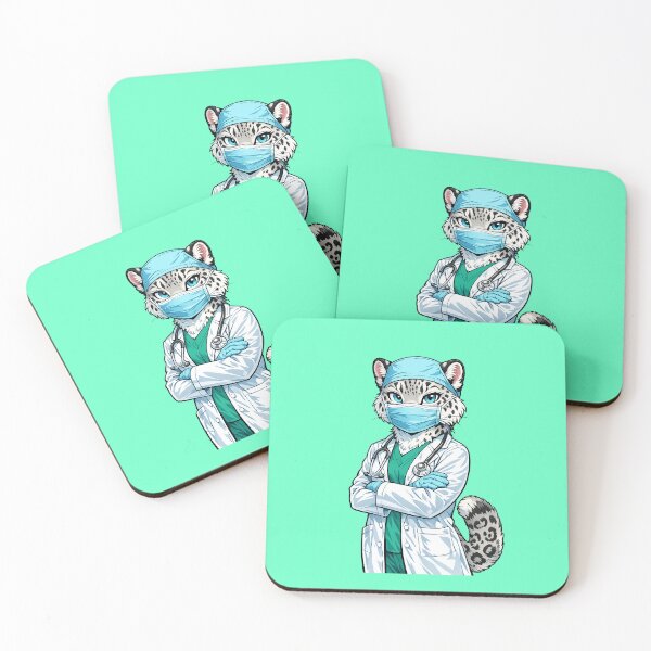 Item preview, Female Snow Leopard Doctor designed and sold by EverydayAnimals.