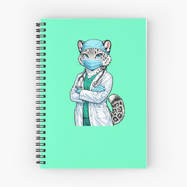 Item preview, Female Snow Leopard Doctor designed and sold by EverydayAnimals.