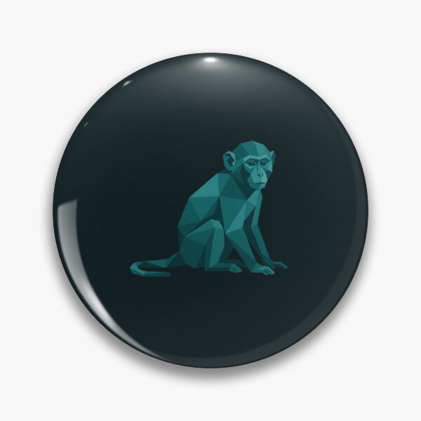 Item preview, Turquoise Monkey Sticker – Minimalist Low Poly Design for Tech Decoration designed and sold by bsbd-action.