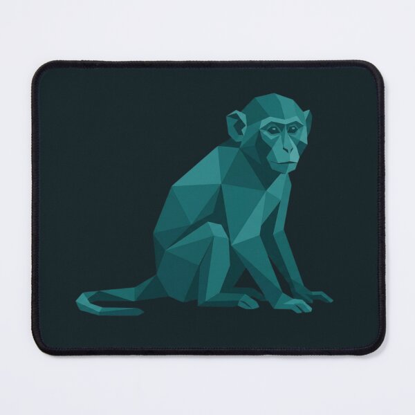 Item preview, Turquoise Monkey Sticker – Minimalist Low Poly Design for Tech Decoration designed and sold by bsbd-action.