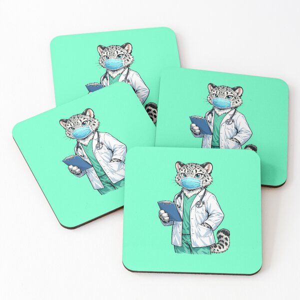 Item preview, Male Snow Leopard Doctor designed and sold by EverydayAnimals.