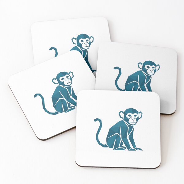 Item preview, Blue Monkey Sticker – Geometric Pop Art Illustration for Laptop designed and sold by bsbd-action.