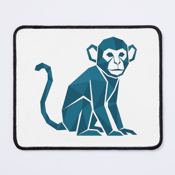 Item preview, Blue Monkey Sticker – Geometric Pop Art Illustration for Laptop designed and sold by bsbd-action.
