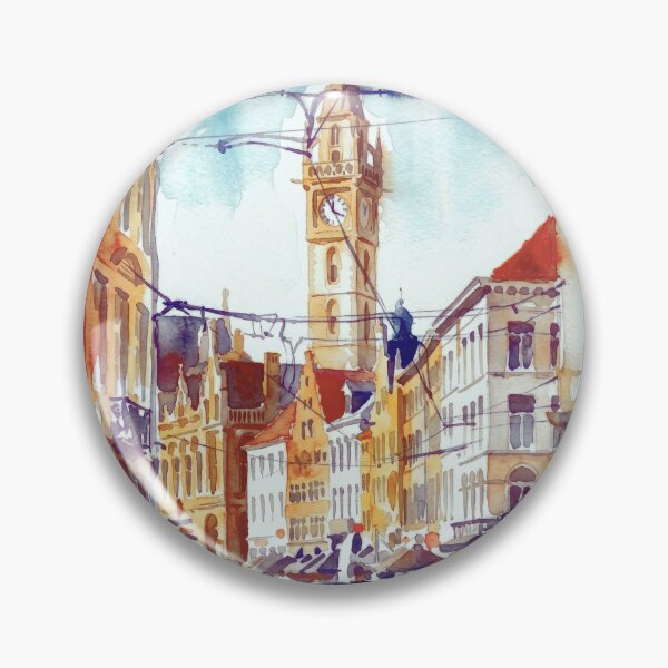 Item preview, Ghent Belfort Watercolor designed and sold by caracatita75.