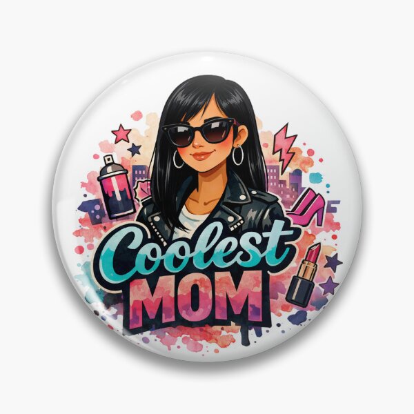 Item preview,  Coolest Mom Ever Graffiti Art Fashion Black long hair Asian mom funky Mother designed and sold by VISO-art.