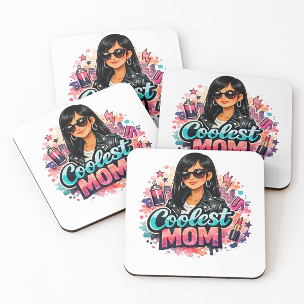 Item preview,  Coolest Mom Ever Graffiti Art Fashion Black long hair Asian mom funky Mother designed and sold by VISO-art.