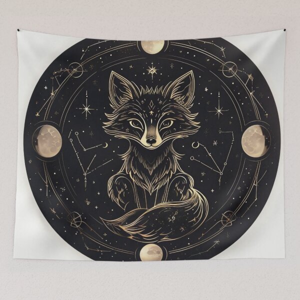 Item preview, Cancer Zodiac Fox Celestial Art designed and sold by digitalvibe4u.