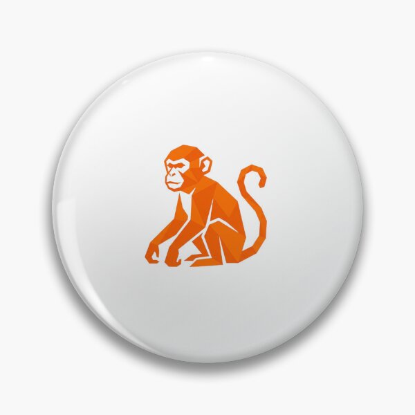 Item preview, Orange Monkey Sticker – Eye-catching low-poly art for a birthday gift designed and sold by bsbd-action.