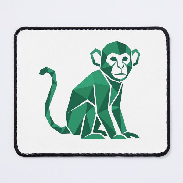 Item preview, Emerald Green Monkey Sticker – Low Poly Style for Jungle Lovers designed and sold by bsbd-action.
