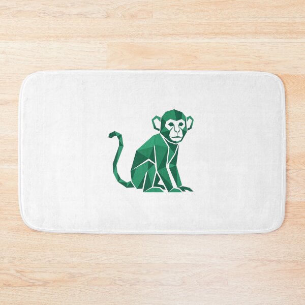 Item preview, Emerald Green Monkey Sticker – Low Poly Style for Jungle Lovers designed and sold by bsbd-action.