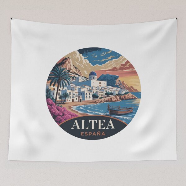 Item preview, Altea España: Mediterranean Coastal Art Badge designed and sold by CircinusStore.