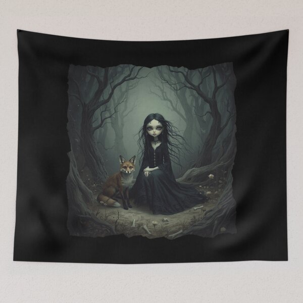 Item preview, Gothic girl with fox designed and sold by Tragedyshop.