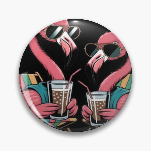 Item preview, Cool Flamingos Drinking on Beach Chairs designed and sold by DailySparks.