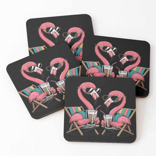 Item preview, Cool Flamingos Drinking on Beach Chairs designed and sold by DailySparks.