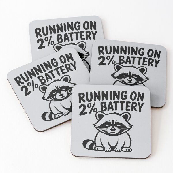 Item preview, Running on 2 Percent Battery Tired Raccoon designed and sold by MavtM.