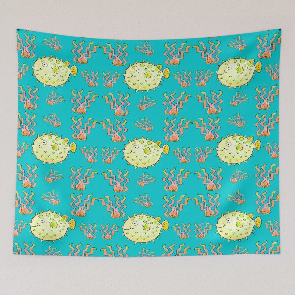Item preview, Pufferfish and Coral Pattern designed and sold by IvysCreativityHouse.