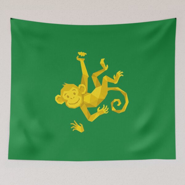 Item preview, Playful Monkey Sticker – Yellow Geometric Art for Children and Babies designed and sold by bsbd-action.