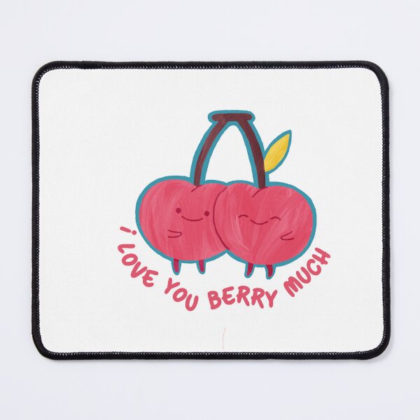 Item preview, Cute Kawaii Cherry I Love You Berry Much Pun Art designed and sold by meri3465.