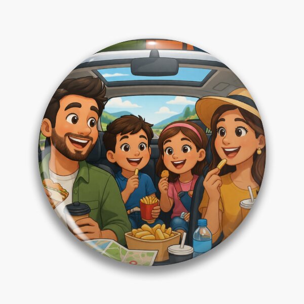 Item preview, Happy  parentd with two kids eating and enjoing travelling designed and sold by myfitness.