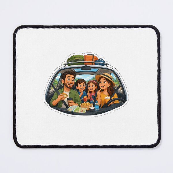 Item preview, Happy parentd with two kids eating and enjoing travelling designed and sold by myfitness.