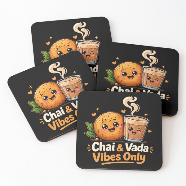 Item preview, Chai & Vada Vibes Only – Cute Indian Street Food Cartoon, Funny Food Lover Design designed and sold by Globalcitytees.