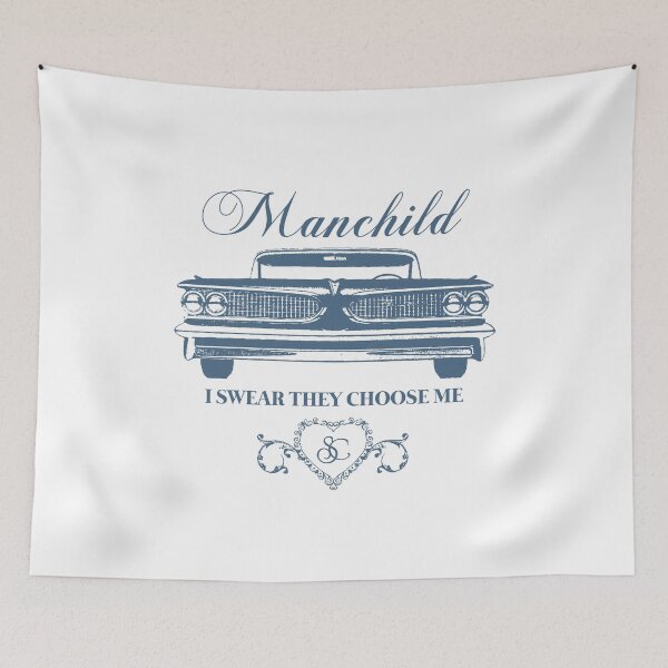 Item preview, Manchild Vintage Car Graphic - Blue Retro Automotive Art / Blonde Pop Icon Vintage Signature designed and sold by Krasnovaovaova.