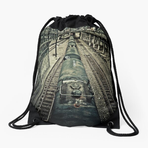 you are waiting for a train Drawstring Bag