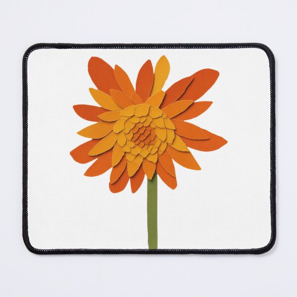 Item preview, Dahlia, Orange Flower, Paper Cut Collage designed and sold by SWSandraWechner.