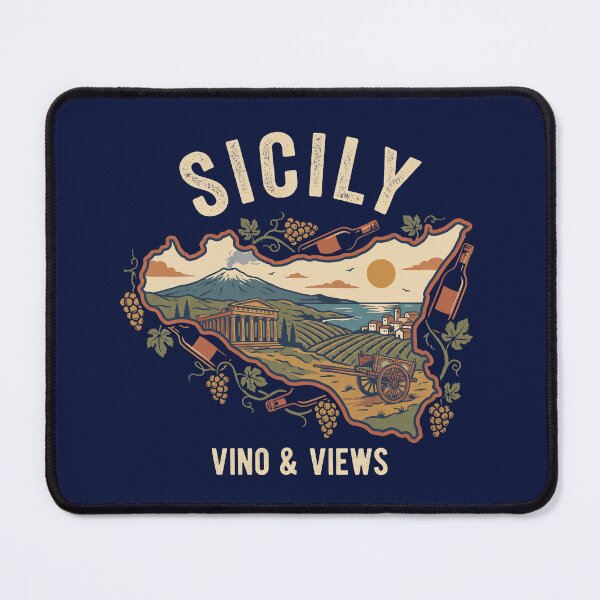 Item preview, Sicily Italy Wine Shirt Vintage Vineyard Landscape Mediterranean Travel Scenic designed and sold by Milasneeze.