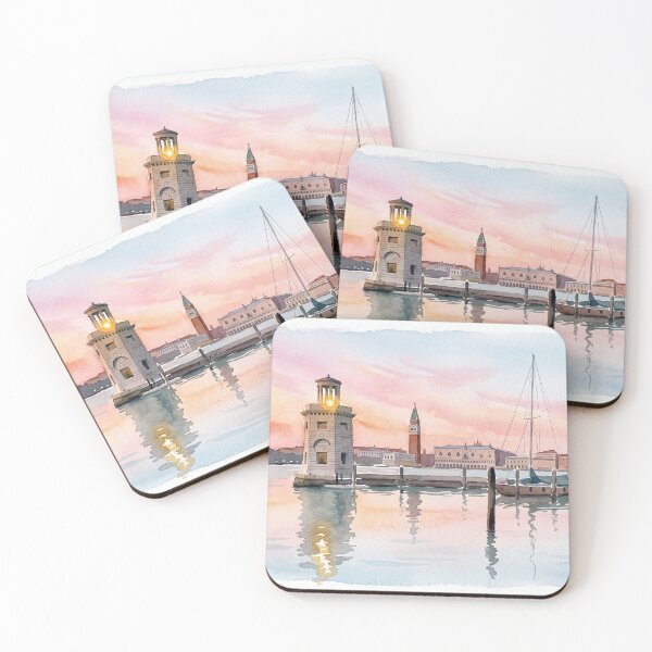 Item preview, Venice at Golden Hour: San Giorgio Lighthouse Watercolor designed and sold by Gene Lvov.