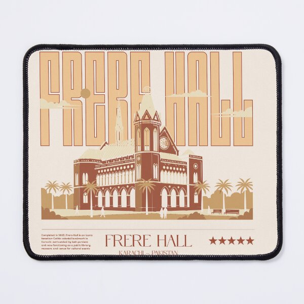 Item preview, Vintage Frere Hall Karachi Pakistan Travel Poster designed and sold by Keepsake Kiosk.