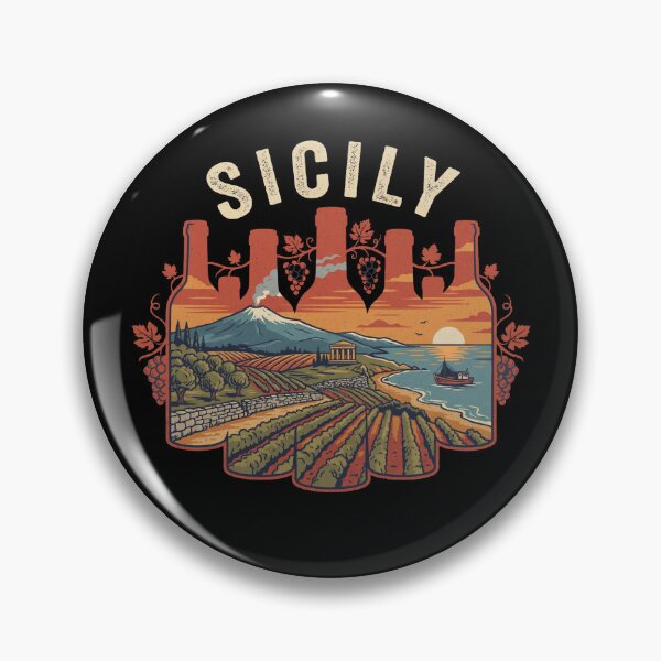 Item preview, Sicilian Vino Sicily Italy Wine Vintage Vineyard Landscape Mediterranean Travel Scenic designed and sold by Milasneeze.
