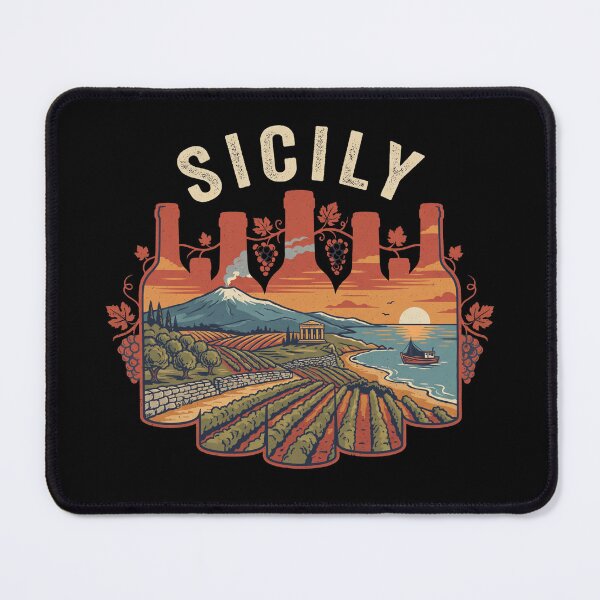 Item preview, Sicilian Vino Sicily Italy Wine Vintage Vineyard Landscape Mediterranean Travel Scenic designed and sold by Milasneeze.