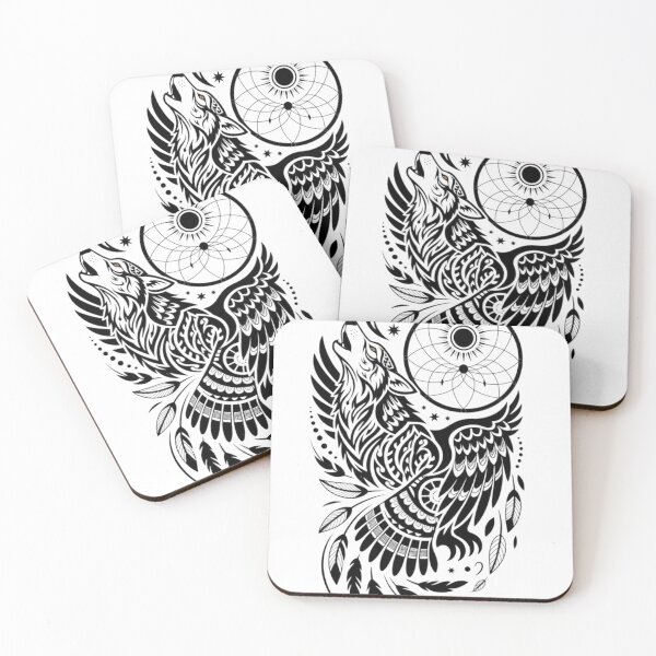 Item preview, Sacred Totem Wolf and Eagle Dreamcatcher designed and sold by Ossvio.