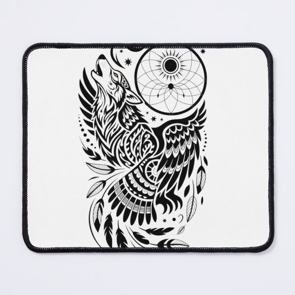 Item preview, Sacred Totem Wolf and Eagle Dreamcatcher designed and sold by Ossvio.