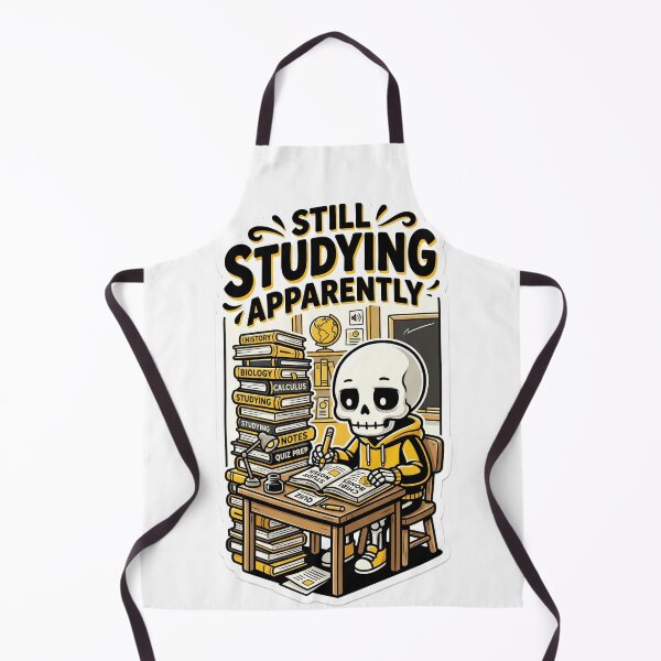 Item preview, Still Studying Apparently Skeleton Sticker | Funny Sarcastic Student Burnout Dark Humor Sticker designed and sold by ChaosAndChill.