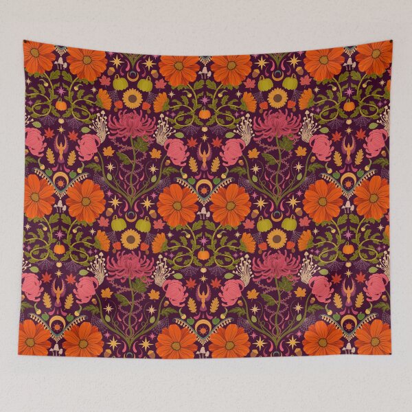 Item preview, Autumn Damask Pattern designed and sold by Wonderspell Studio.
