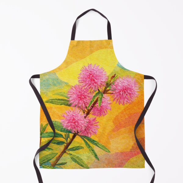 Item preview, Mimosa, Pink Powder-Puff flower, Papercut Collage Childrens Book Illustration, designed and sold by SWSandraWechner.