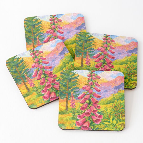 Item preview, Pink Foxglove Flowers, Papercut Collage Childrens Book Illustration, designed and sold by SWSandraWechner.