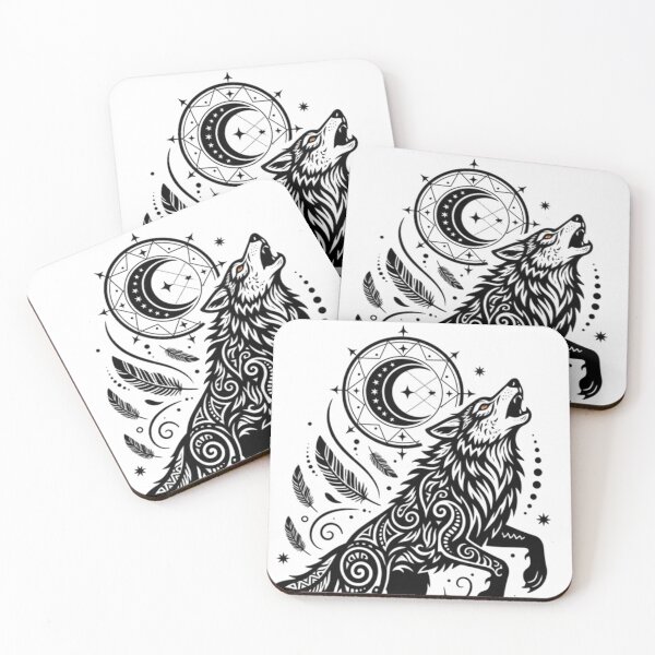 Item preview, Lunar Spirit Wolf Moon and Feathers designed and sold by Ossvio.