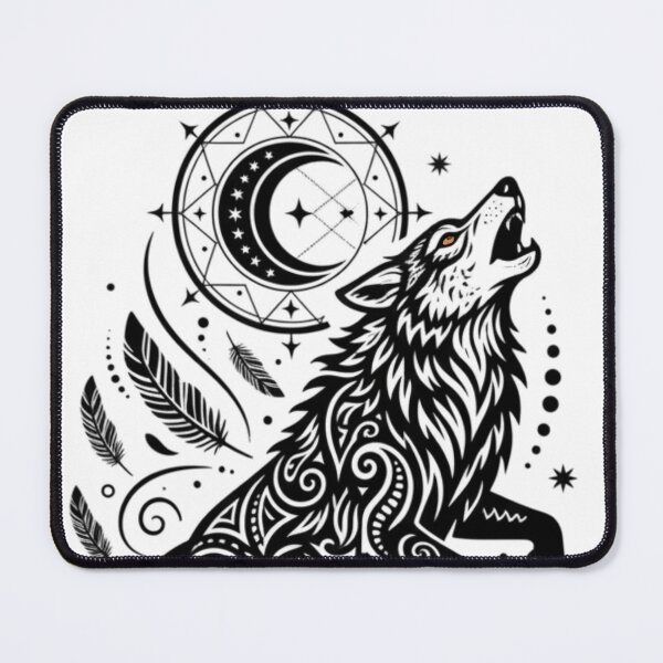 Item preview, Lunar Spirit Wolf Moon and Feathers designed and sold by Ossvio.