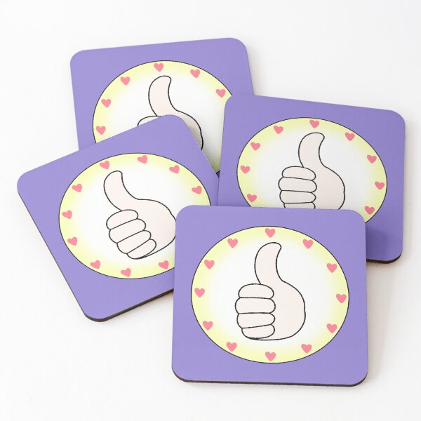 Item preview, Thumbs Up Approval Badge with Pink Hearts designed and sold by ubborn.