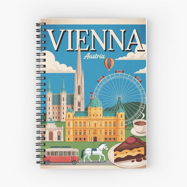 Item preview, Vienna Austria Travel Poster – Colorful City Illustration | Vienna Landmark Art & European Travel Gift designed and sold by Timeless Design.