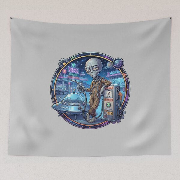 Item preview, Out of Gas Alien at Space Station designed and sold by Sunkhung.