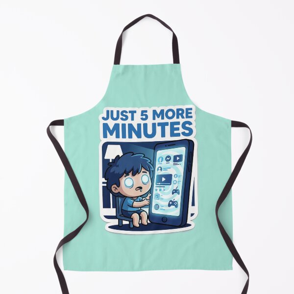 Item preview, Just 5 More Minutes Phone Sticker | Funny Sarcastic Screen Addiction Relatable Humor Sticker designed and sold by ChaosAndChill.