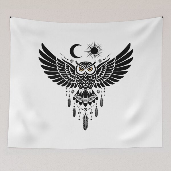 Item preview, Mystic Owl Eyes Dreamcatcher Tribal Design designed and sold by Ossvio.