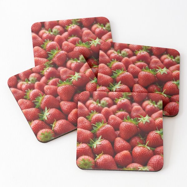 Item preview, Vibrant Red Strawberry Cluster | Juicy Tropical Fruit Pattern | Fresh Kitchen Decor designed and sold by SergioMiklos.